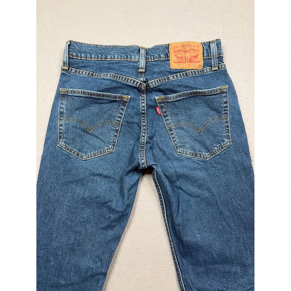 Levis‎ 511 Slim Fit Mens Jeans Blue Medium Wash Denim W30 L32 04511-4869
